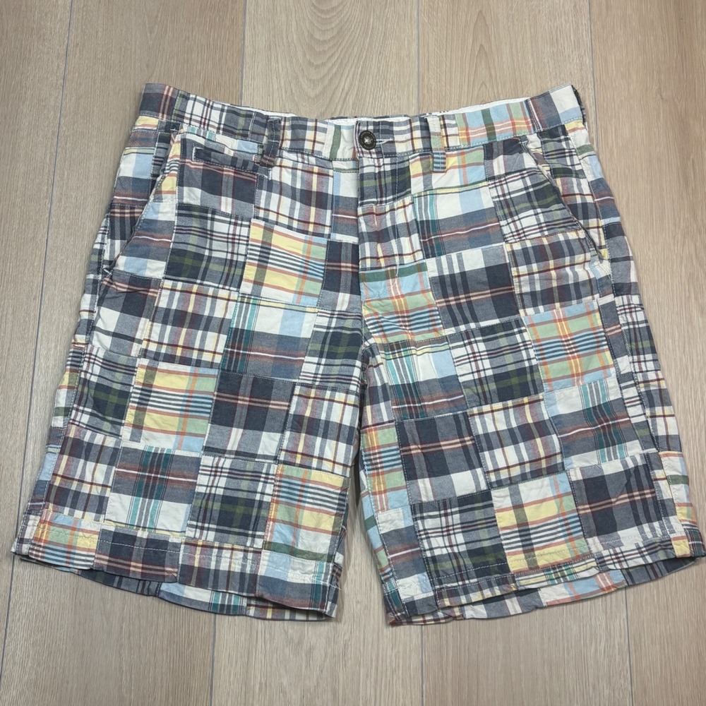 American Eagle Outfitters Prep Madras Patchwork Plaid Shorts 33 Multicolor Y2K